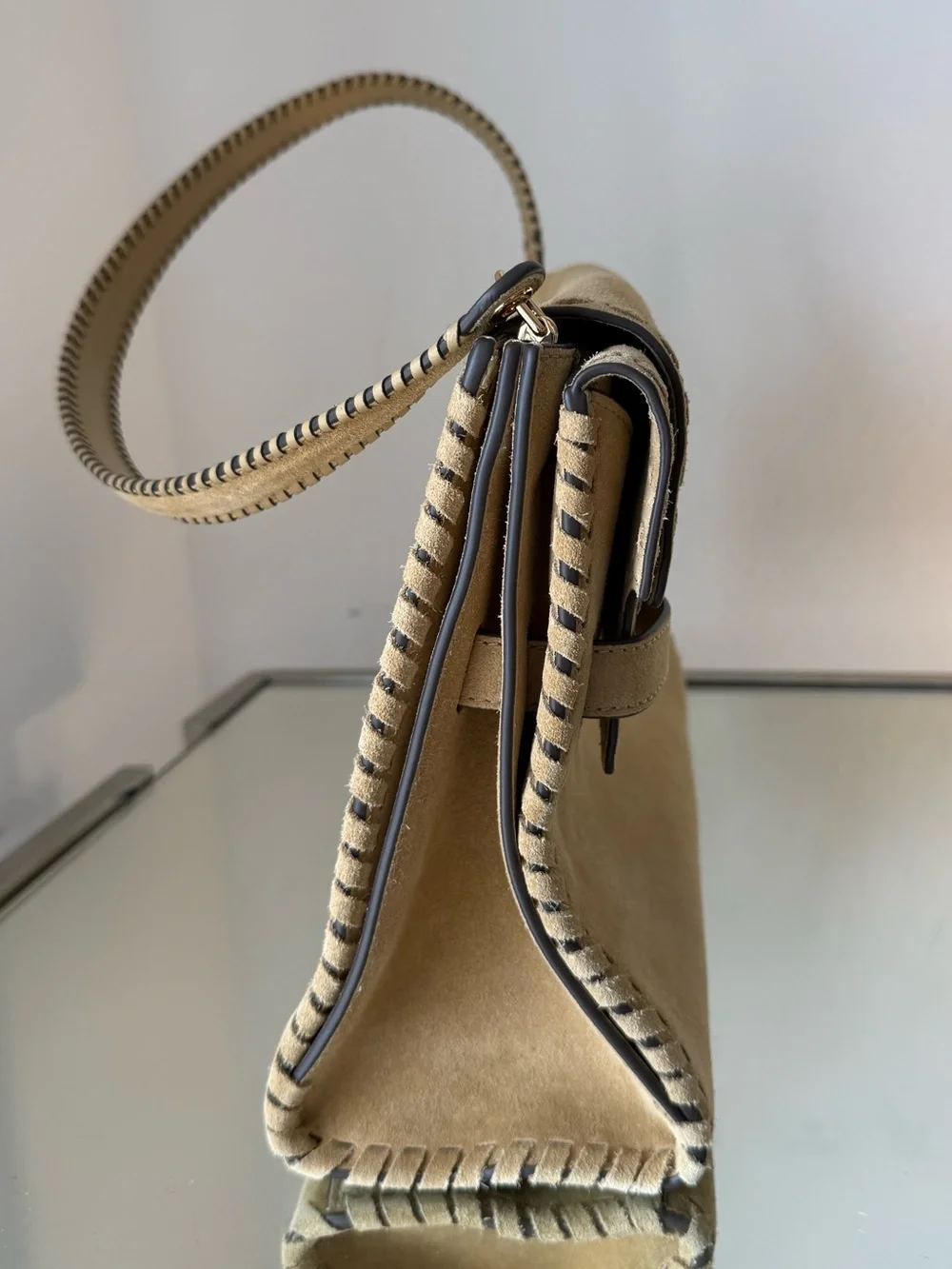 Tory Burch LEE RADZIWILL LARGE SUEDE SHOULDER BAG $1,260
